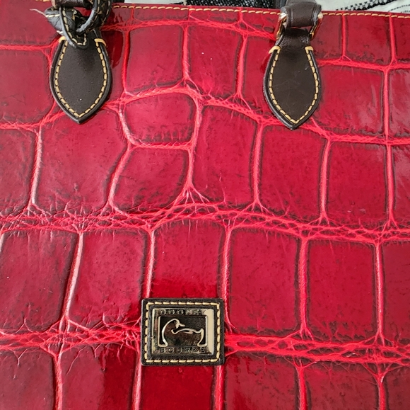 Dooney & Bourke Satchel Oxblood Red Croc Embossed Stachel - Picture 2 of 11